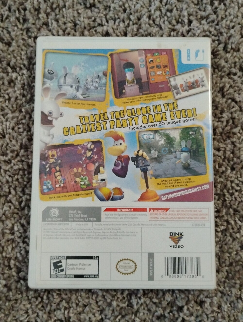 Rayman Raving Rabbids 2 (Nintendo Wii) - Disc & Case Included - Picture 3 of 3